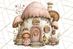 Enchanted Fairy Cottages Clipart PNG, Pastel Woodland Product Image 3