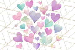 Watercolor Love Accents Clipart, Hearts, Envelopes Png Product Image 4