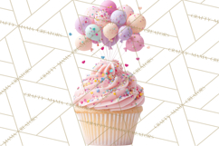 Birthday Cupcakes PNG, Colorful Cupcake Clipart, Sprinkles Product Image 4