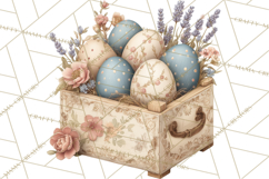 French Vintage Easter Bunny Clipart PNG, Soft Pastel Easter Product Image 5