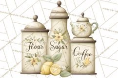 Farmhouse Lemon Kitchen Clipart, Lemon Kitchen Appliances Product Image 5