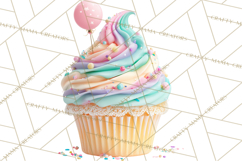 Birthday Cupcakes PNG, Colorful Cupcake Clipart, Sprinkles Product Image 5