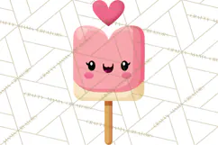 Valentine Kawaii Candies, Heart Sweets Clipart, Cute Candy Product Image 5