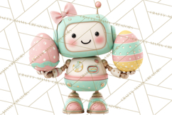 Easter Robot Clipart, Pastel Full-Body Robot Illustration Product Image 4