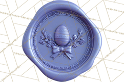 Easter Wax Seal Clipart, Bunny Chick Egg Floral Heart PNG Product Image 5