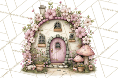Enchanted Fairy Cottages Clipart PNG, Pastel Woodland Product Image 5