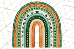 St Patricks Patterned Rainbow PNG, Boho Shamrock Clipart Product Image 5