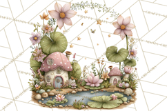 Enchanted Fairy Cottages Clipart PNG, Pastel Woodland Product Image 2