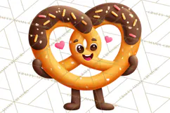 Valentine Kawaii Candies, Heart Sweets Clipart, Cute Candy Product Image 2