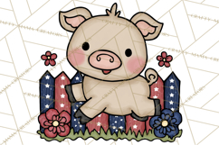 Patriotic Farm Animals Clipart, Whimsical Red White Blue Product Image 2