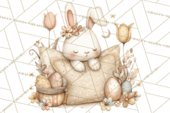 Vintage Easter Bunny Clipart PNG, Easter Bunny Printable Product Image 3