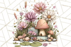 Enchanted Fairy Cottages Clipart PNG, Pastel Woodland Product Image 3