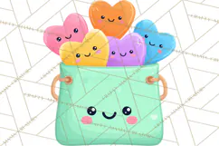 Valentine Kawaii Candies, Heart Sweets Clipart, Cute Candy Product Image 3