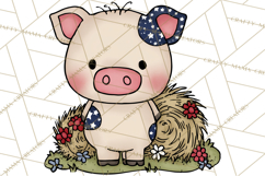 Patriotic Farm Animals Clipart, Whimsical Red White Blue Product Image 3