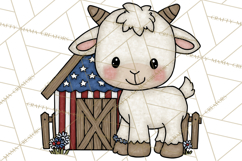 Patriotic Farm Animals Clipart, Whimsical Red White Blue Product Image 4