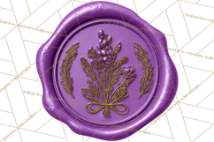 Easter Wax Seal Clipart, Bunny Chick Egg Floral Heart PNG Product Image 4