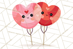 Valentine Kawaii Candies, Heart Sweets Clipart, Cute Candy Product Image 4