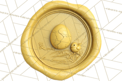 Easter Wax Seal Clipart, Bunny Chick Egg Floral Heart PNG Product Image 5