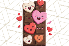 Valentine Kawaii Candies, Heart Sweets Clipart, Cute Candy Product Image 5