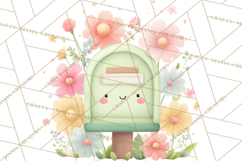 Anthropomorphic Spring Objects Clipart, Cute Kawaii Plants Product Image 2