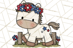 Patriotic Farm Animals Clipart, Whimsical Red White Blue Product Image 2