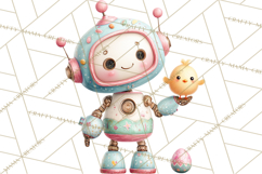 Easter Robot Clipart, Pastel Full-Body Robot Illustration Product Image 5
