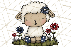Patriotic Farm Animals Clipart, Whimsical Red White Blue Product Image 3