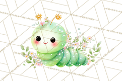 Spring Insects Clipart PNG, Cute Baby Bugs Watercolor Png Product Image 3
