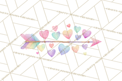 Watercolor Love Accents Clipart, Hearts, Envelopes Png Product Image 3