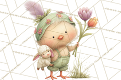 Whimsical Easter Animal Clipart, Printable PNG, Cute Bunny Product Image 3