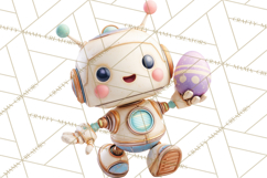 Easter Robot Clipart, Pastel Full-Body Robot Illustration Product Image 3