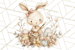 Vintage Easter Bunny Clipart PNG, Easter Bunny Printable Product Image 4