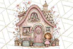 Enchanted Fairy Cottages Clipart PNG, Pastel Woodland Product Image 5