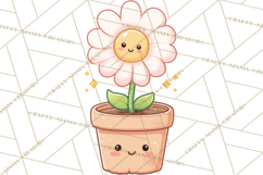 Anthropomorphic Spring Objects Clipart, Cute Kawaii Plants Product Image 5