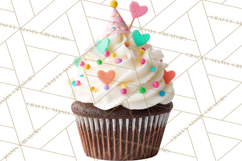 Birthday Cupcakes PNG, Colorful Cupcake Clipart, Sprinkles Product Image 2