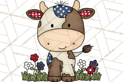 Patriotic Farm Animals Clipart, Whimsical Red White Blue Product Image 2