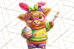 Easter Highland Cow Clipart PNG, Cute Spring Cow Clip Art Product Image 2