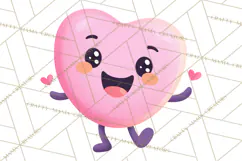 Valentine Kawaii Candies, Heart Sweets Clipart, Cute Candy Product Image 2