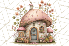 Enchanted Fairy Cottages Clipart PNG, Pastel Woodland Product Image 2