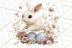 Easter Bunny Clipart PNG, Baby Bunnies in Pastel Garden Product Image 2