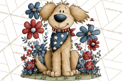 Patriotic Animals Clipart, Whimsical Red White Blue American Product Image 2