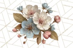 Blooming Letters Clipart, Floral Alphabet Clip Art PNG Product Image 2