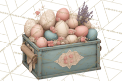 French Vintage Easter Bunny Clipart PNG, Soft Pastel Easter Product Image 2