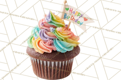 Birthday Cupcakes PNG, Colorful Cupcake Clipart, Sprinkles Product Image 3