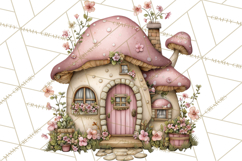 Enchanted Fairy Cottages Clipart PNG, Pastel Woodland Product Image 3