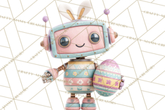 Easter Robot Clipart, Pastel Full-Body Robot Illustration Product Image 2