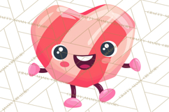 Valentine Kawaii Candies, Heart Sweets Clipart, Cute Candy Product Image 4