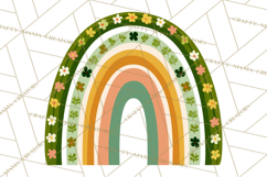 St Patricks Patterned Rainbow PNG, Boho Shamrock Clipart Product Image 4
