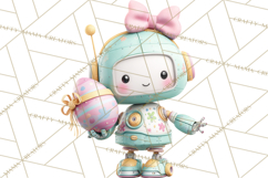 Easter Robot Clipart, Pastel Full-Body Robot Illustration Product Image 3