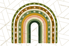 St Patricks Patterned Rainbow PNG, Boho Shamrock Clipart Product Image 5